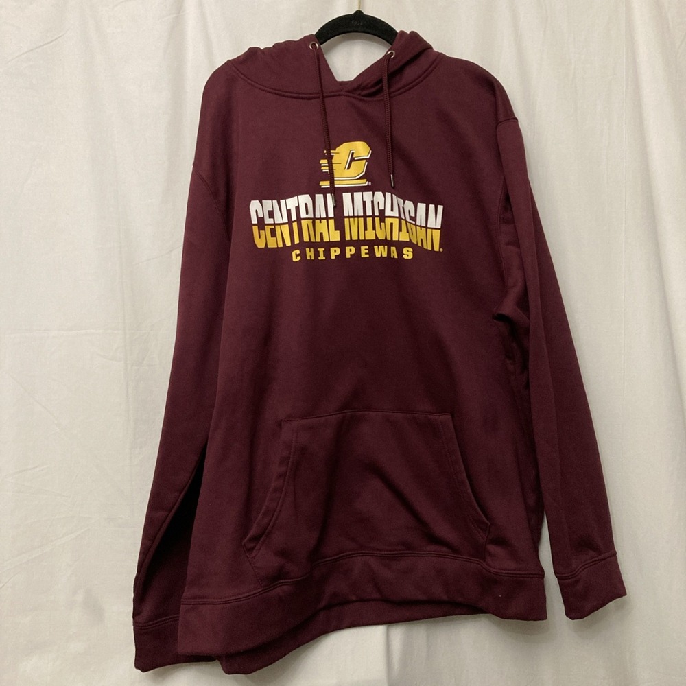 Colosseum Men's Maroon Central Michigan Chippewas Kangaroo Pocket Hoodie -SZ XXL